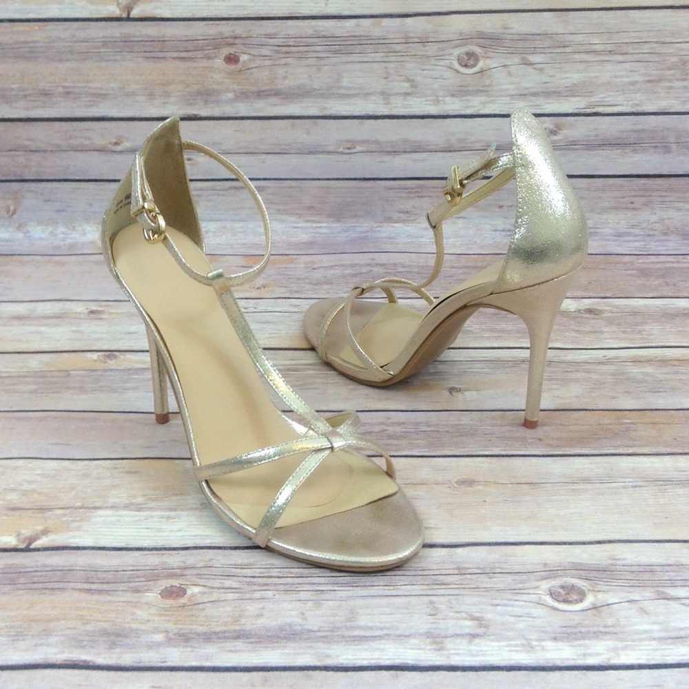 Caged New Year’s Eve Z-Live Show Crystal Gold Metallic Ankle Heel